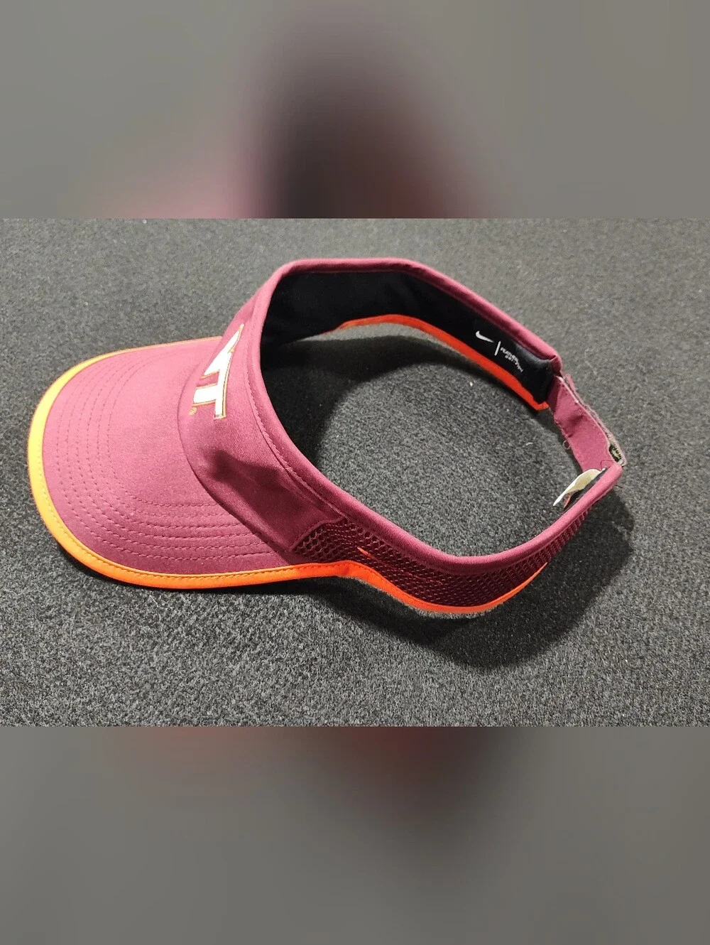 Nike Virginia Tech Hokies Sideline Performance Visor, Maroon/Orange Dri-Fit